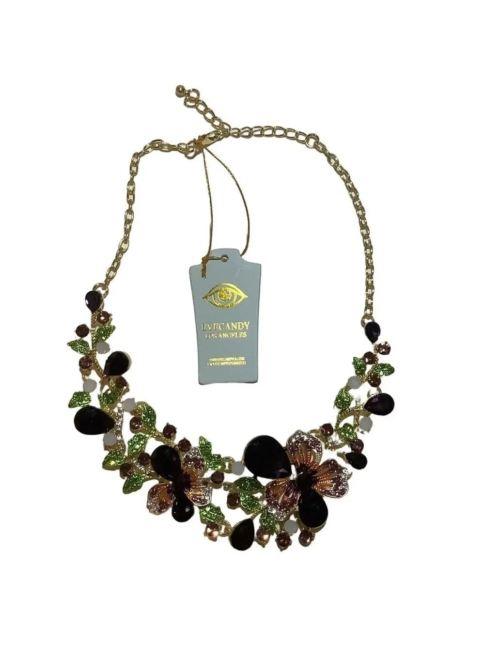 Eye Candy LAMadison Floral Crystal Necklace New